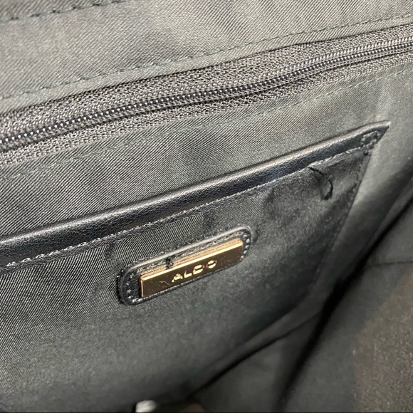 Aldo Black Suede Faux Leather Clutch Crossbody - Picture 8 of 16